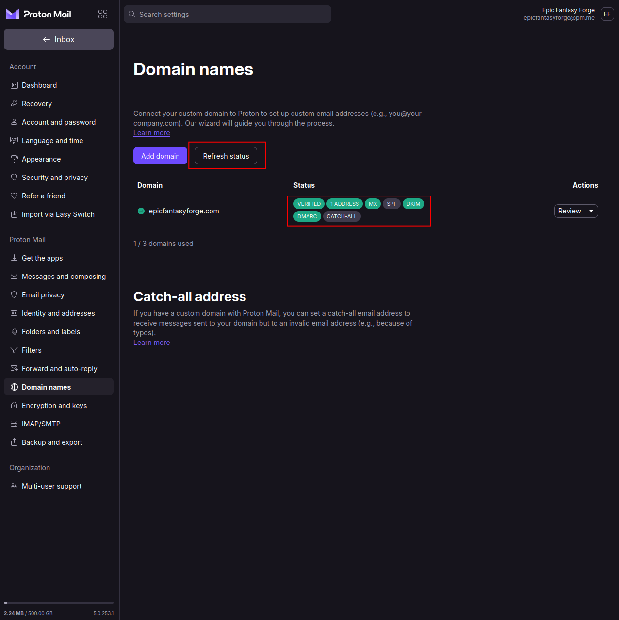 Proton Mail Custom Domain 24