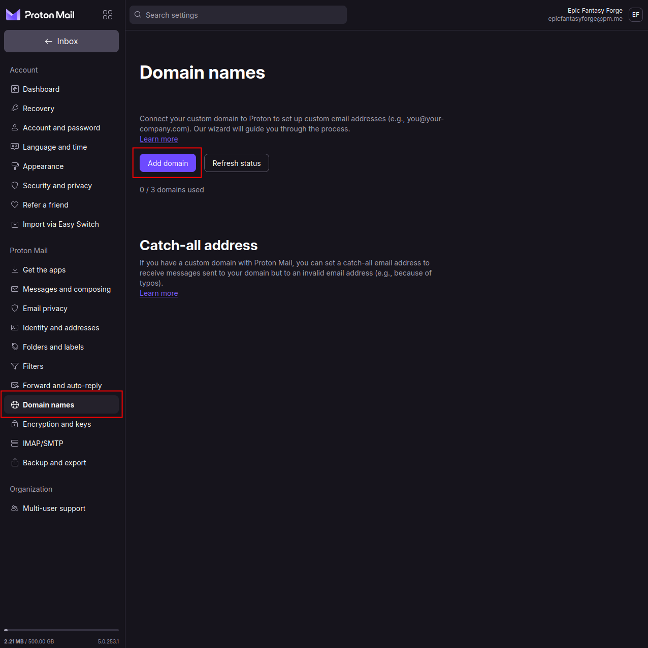 Proton Mail Custom Domain 3