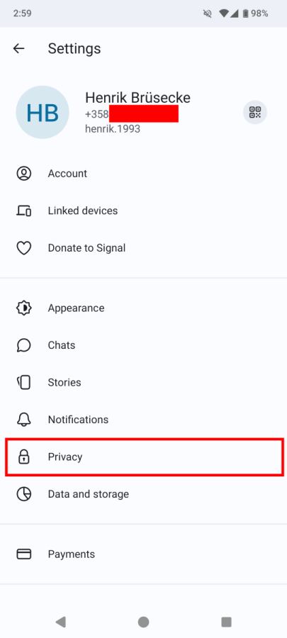 Signal Username 1
