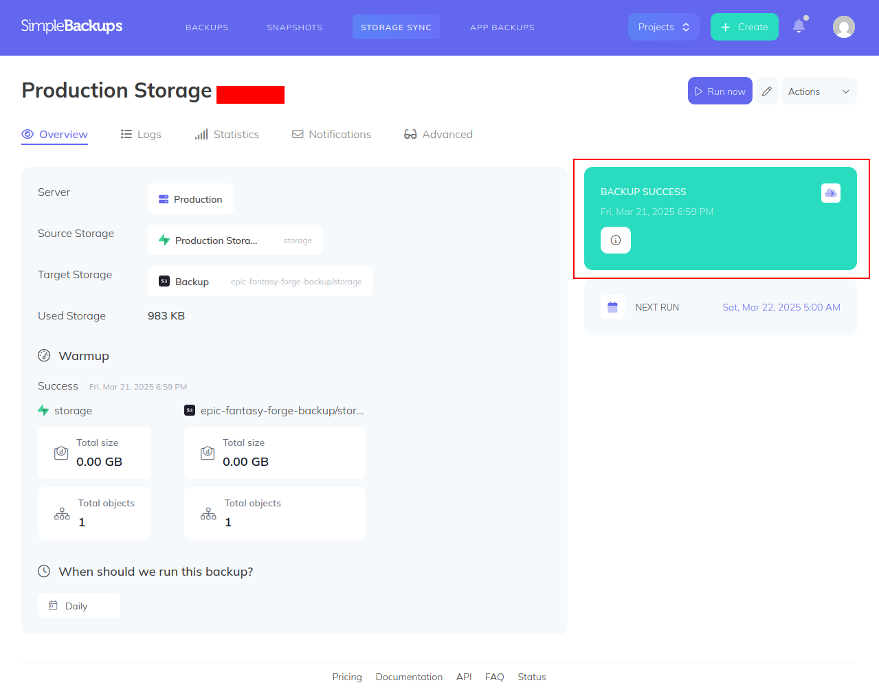 Backup Storage 11