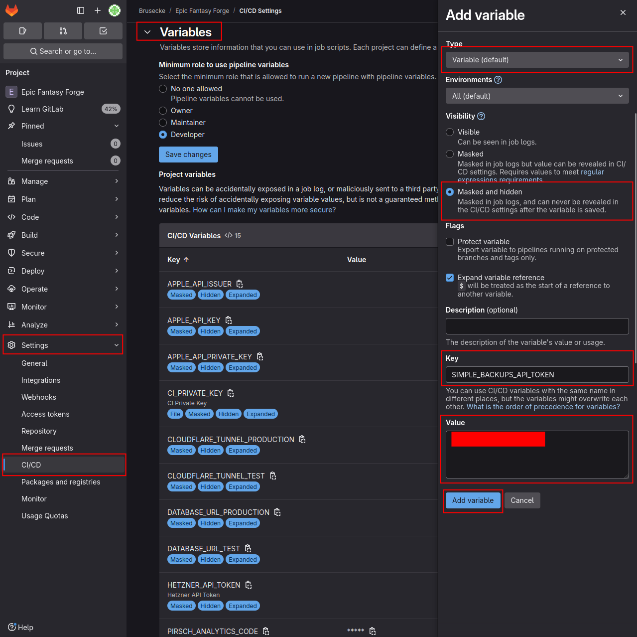 CI Simple Backups Token 1