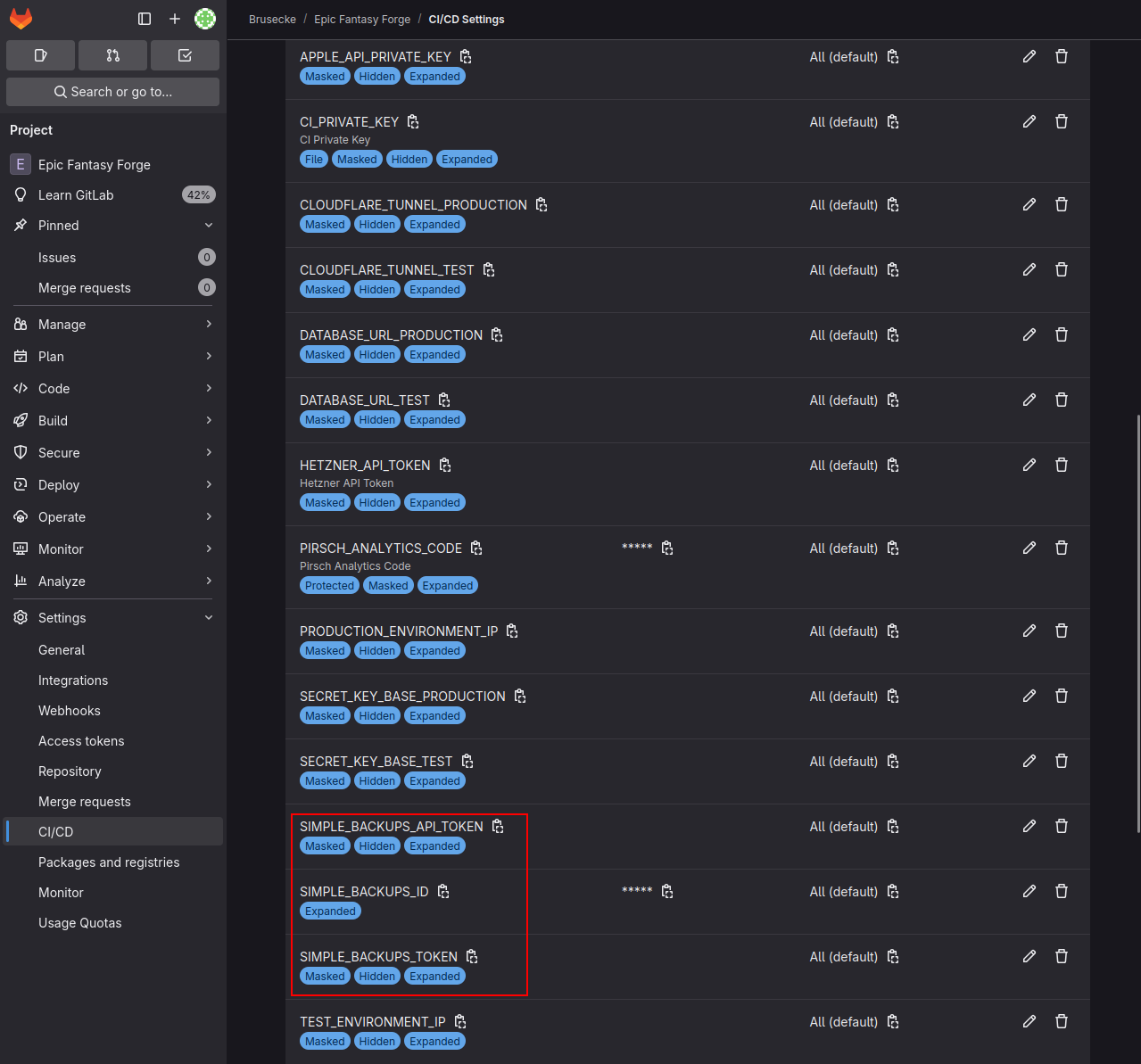 CI Simple Backups Token 3
