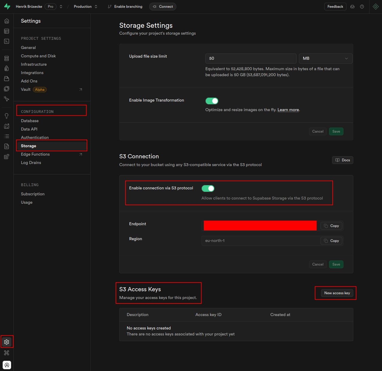 Supabase Access Key 1