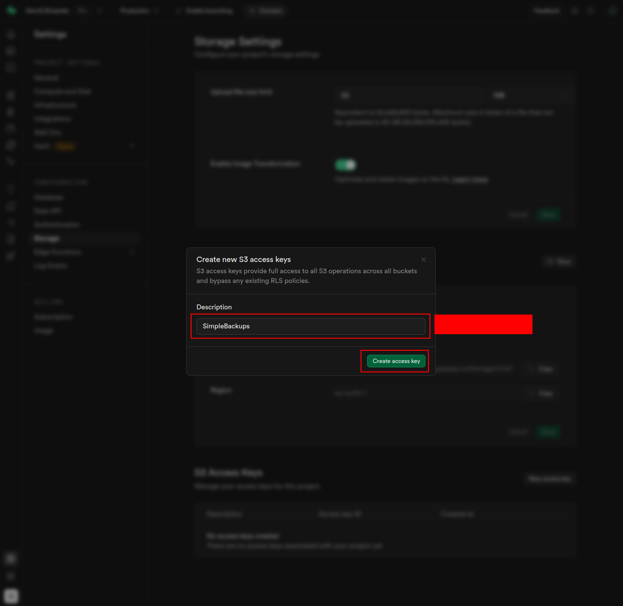 Supabase Access Key 2