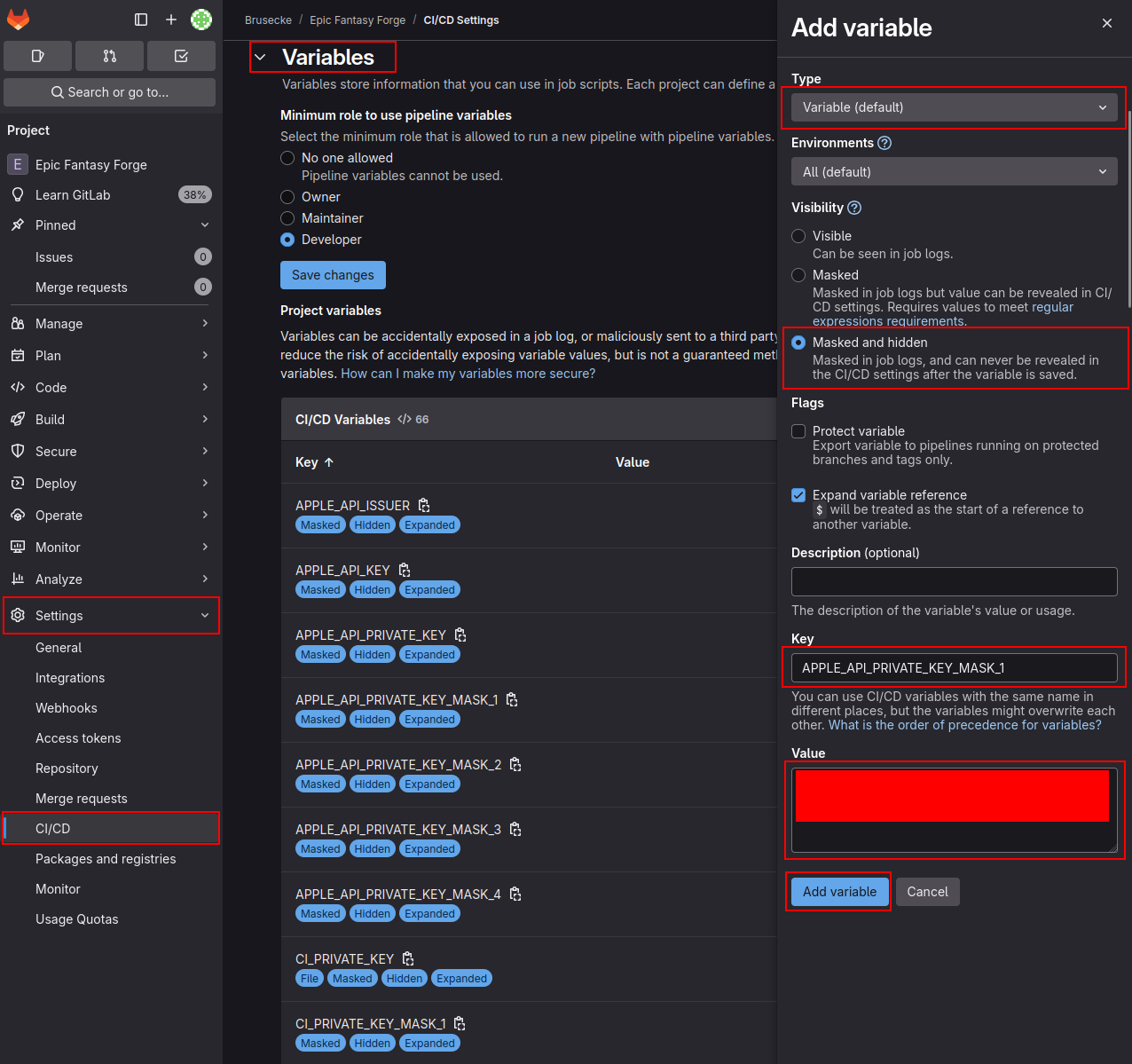Mask Apple API Private Key 1